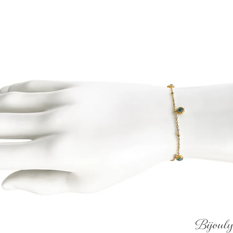 Parure Canopée – Malachite & chaîne dorée | Bijouly