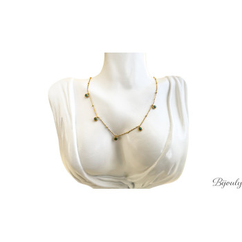 Parure Canopée – Malachite & chaîne dorée | Bijouly