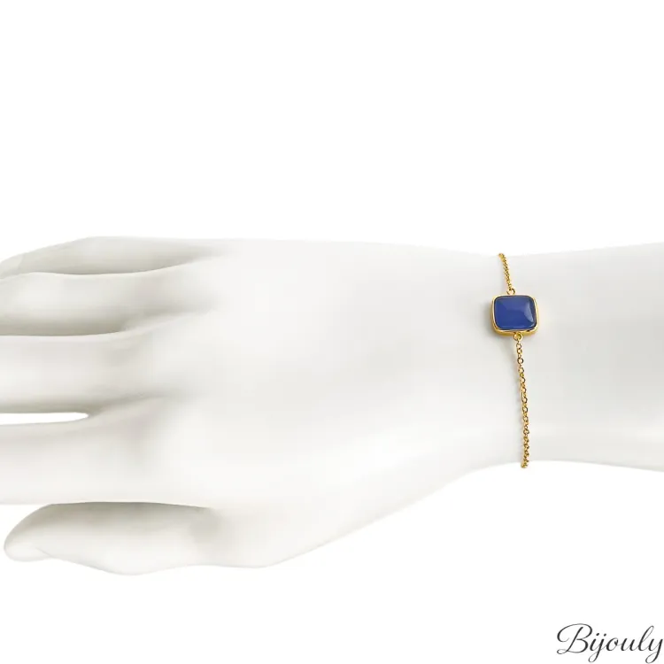 Parure Lapis – Agate bleue & doré, 4 pièces | Bijouly