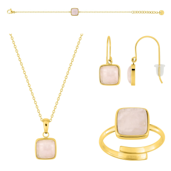Parure Sérénité – Quartz rose doré, 4 pièces | Bijouly