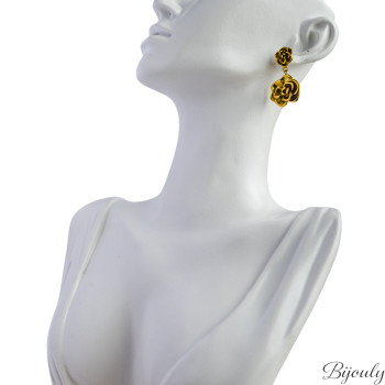 Parure Rosa – Collier & boucles fleur dorée | Bijouly