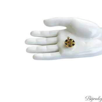 Parure Luna – Puces & bague dôme doré martelé | Bijouly
