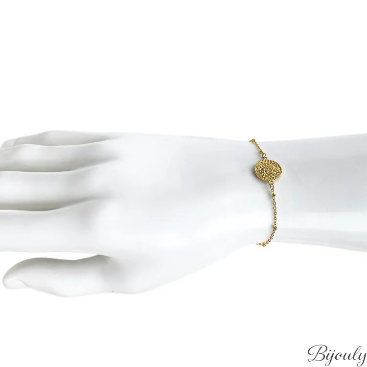 Parure Florin – Médaillon doré ciselé, 3 pièces | Bijouly