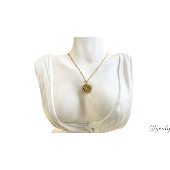 Parure Florin – Médaillon doré ciselé, 3 pièces | Bijouly