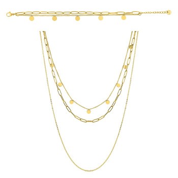 Parure Constellation – Collier multi-rangs doré | Bijouly