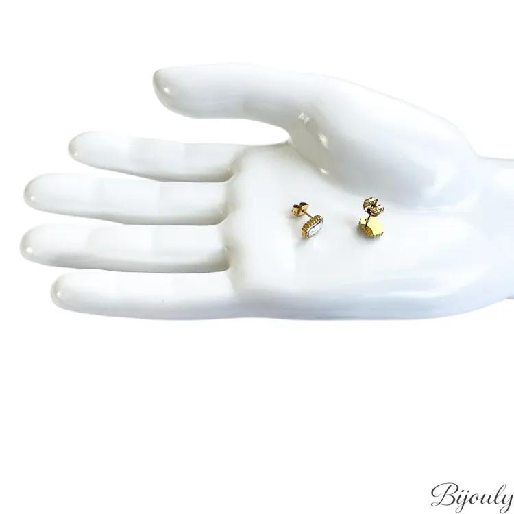 Parure Clarté – Cristal blanc taille émeraude | Bijouly