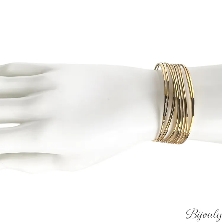 Parure Zéphyr – Bijoux ajourés ondulés dorés | Bijouly
