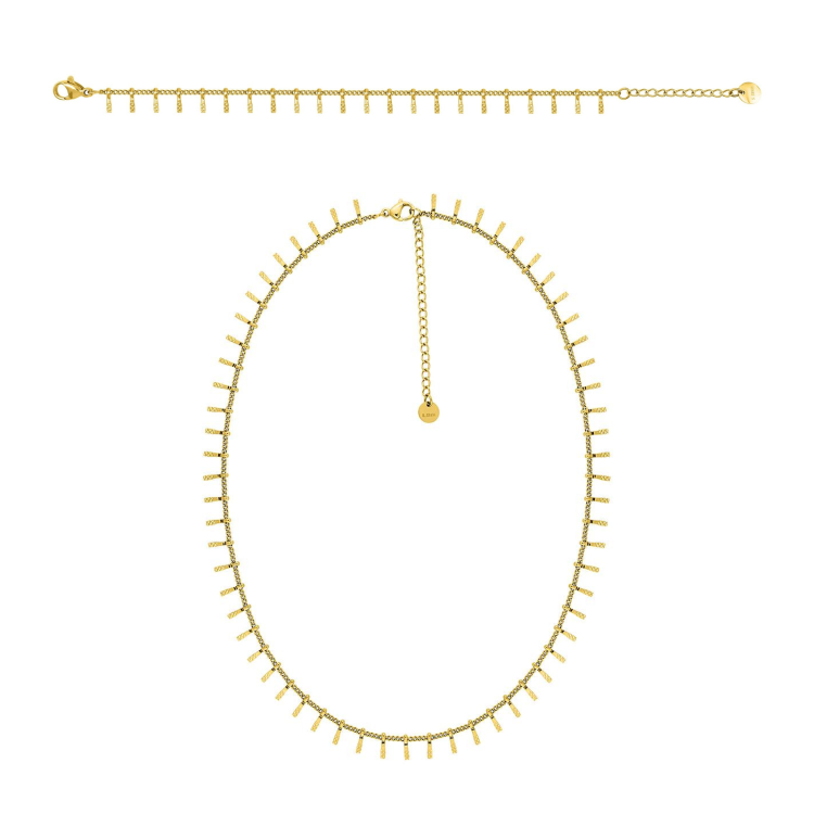 Parure Charleston – Collier & bracelet frange dorée | Bijouly
