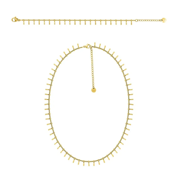 Parure Charleston – Collier & bracelet frange dorée | Bijouly