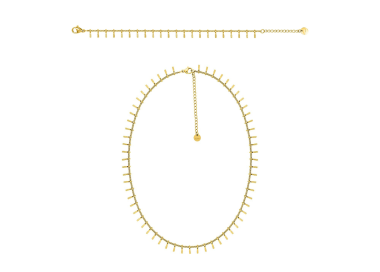 Parure Charleston – Collier & bracelet frange dorée | Bijouly