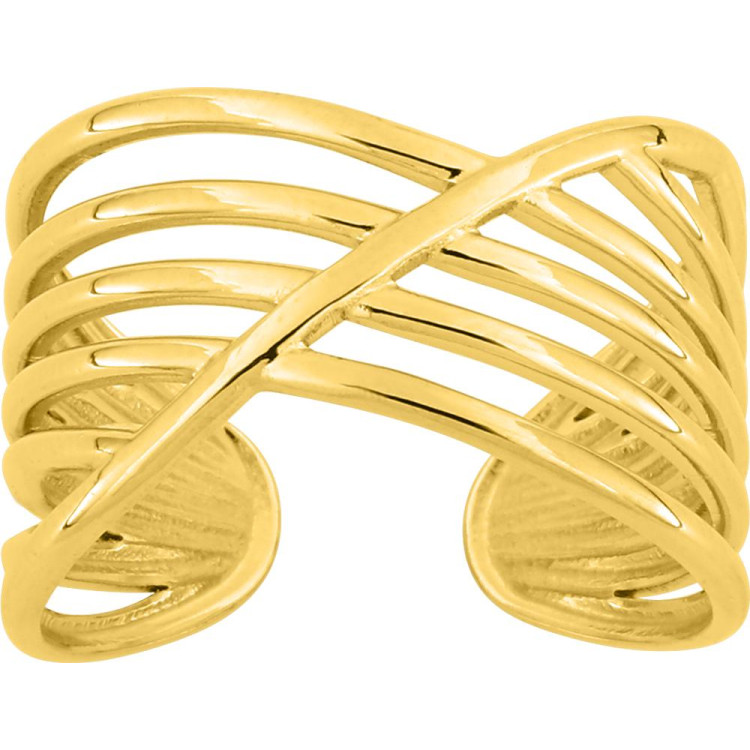 Bague ajustable – Acier doré | Bijouly