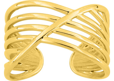 Bague ajustable – Acier doré | Bijouly