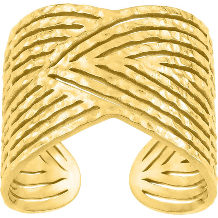Bague ajustable – Acier doré | Bijouly