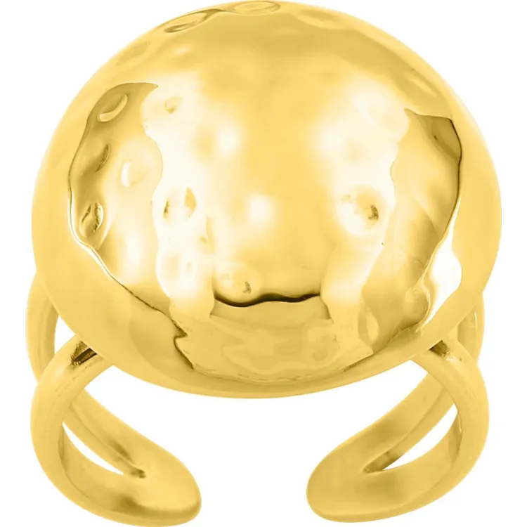 Bague ajustable large – Acier doré | Bijouly