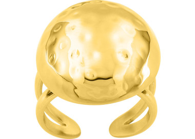Bague ajustable large – Acier doré | Bijouly