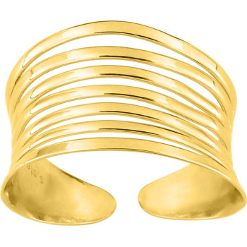 Bague ajustable large – Acier doré | Bijouly