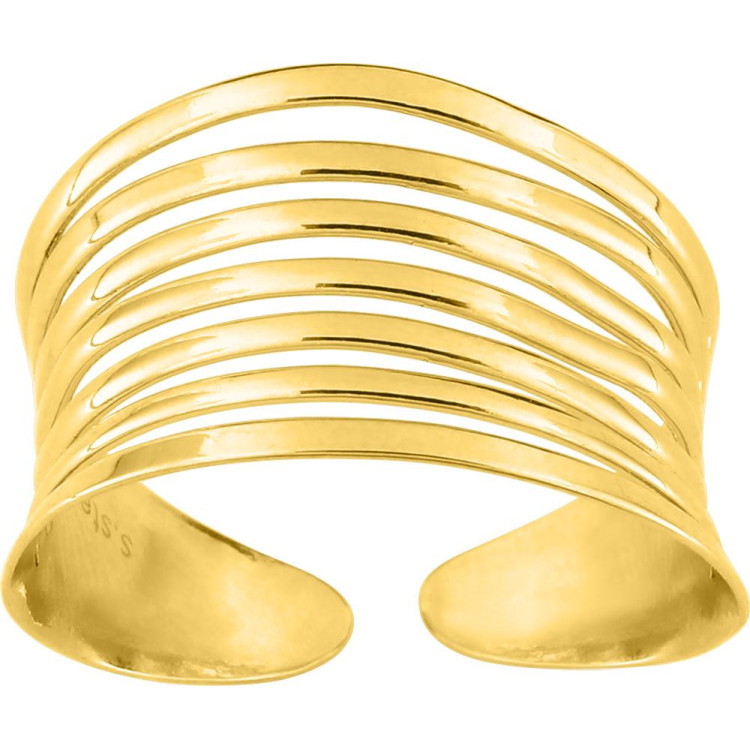 Bague ajustable large – Acier doré | Bijouly