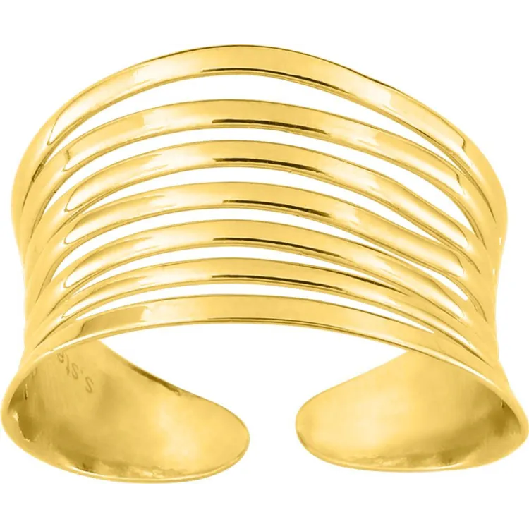Bague ajustable large – Acier doré | Bijouly