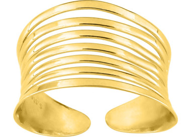 Bague ajustable large – Acier doré | Bijouly
