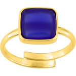 Bague ajustable Indigo — agate bleue teintée
