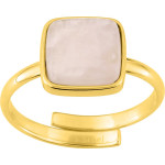 Bague ajustable Poudre — quartz rose