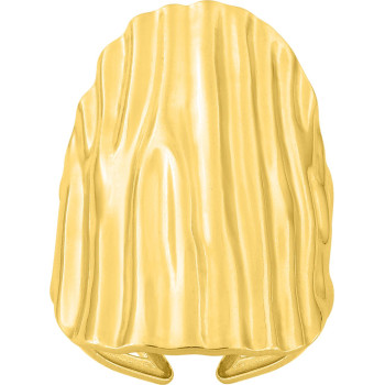 Bague ajustable large – Acier doré | Bijouly