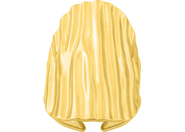 Bague ajustable large – Acier doré | Bijouly