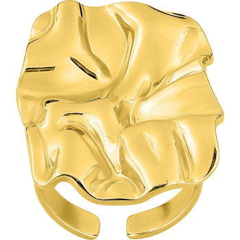 Bague ajustable très large – Acier doré | Bijouly