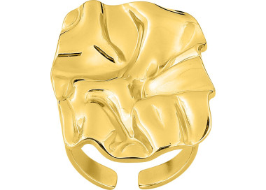 Bague ajustable très large – Acier doré | Bijouly