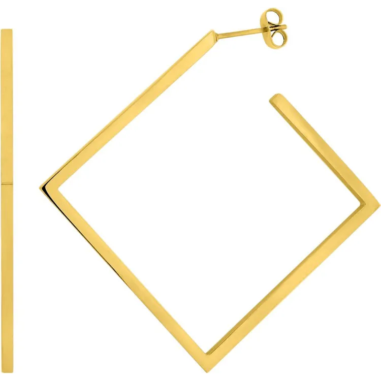 Boucles d'oreilles demi-créoles – Acier doré | Bijouly