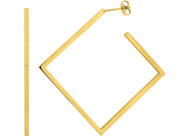 Boucles d'oreilles demi-créoles – Acier doré | Bijouly