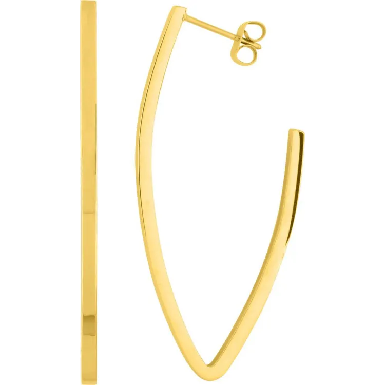 Boucles d'oreilles demi-créoles – Acier doré | Bijouly
