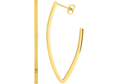 Boucles d'oreilles demi-créoles – Acier doré | Bijouly