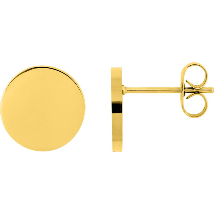 Boucles d'oreilles puces – Acier doré | Bijouly