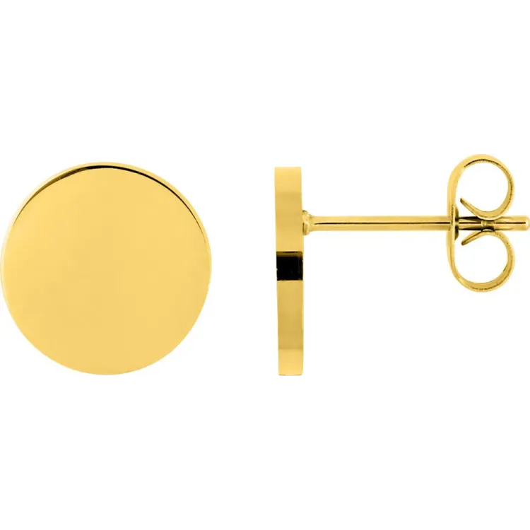 Boucles d'oreilles puces – Acier doré | Bijouly