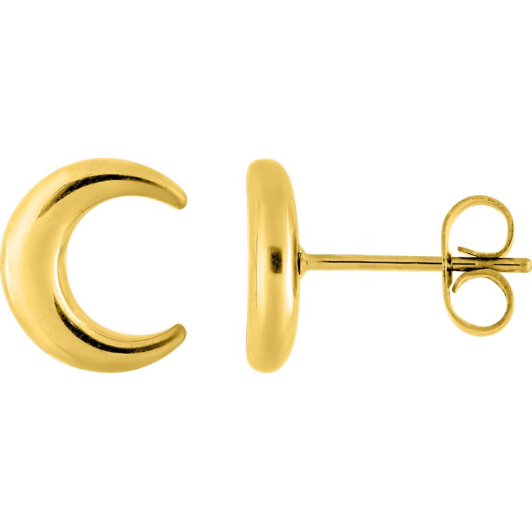 Boucles d'oreilles puces – Acier doré | Bijouly