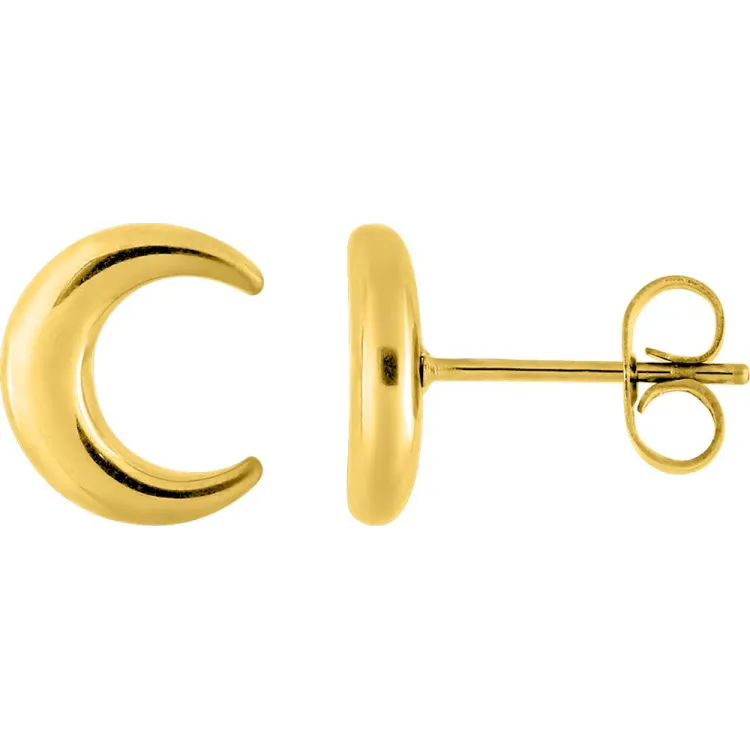 Boucles d'oreilles puces – Acier doré | Bijouly