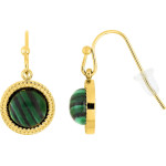 Crochets Limon — acier doré et malachite 11 mm