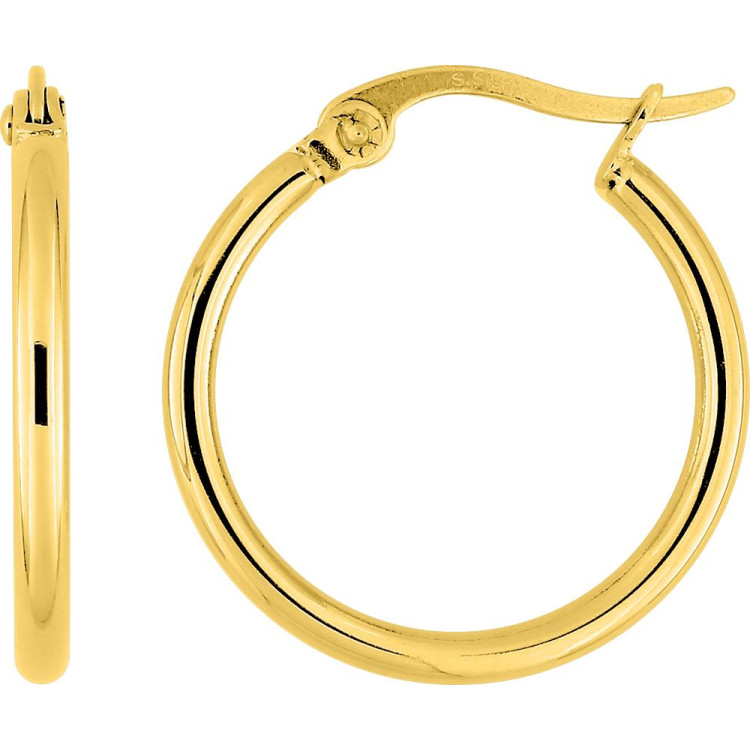 Boucles d'oreilles créoles – Acier doré (petites) | Bijouly