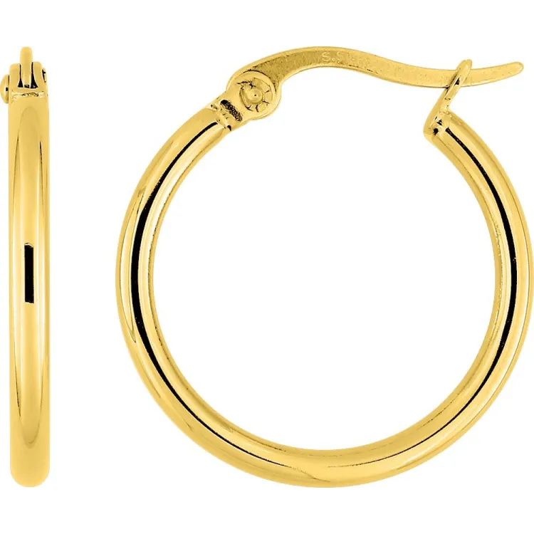 Boucles d'oreilles créoles – Acier doré (petites) | Bijouly