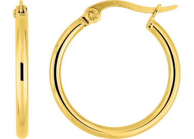 Boucles d'oreilles créoles – Acier doré (petites) | Bijouly