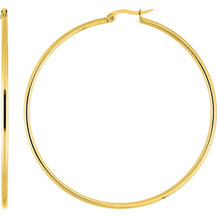 Boucles d'oreilles créoles – Acier doré | Bijouly
