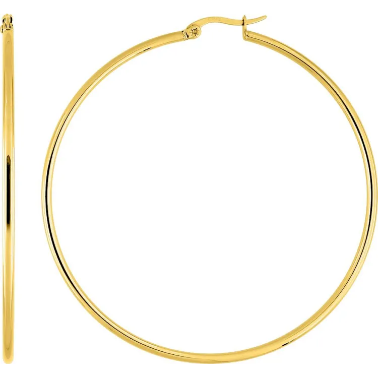 Boucles d'oreilles créoles – Acier doré | Bijouly