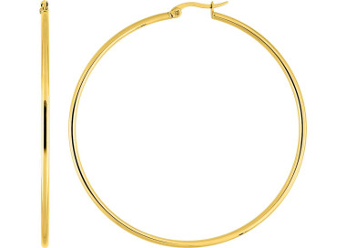 Boucles d'oreilles créoles – Acier doré | Bijouly