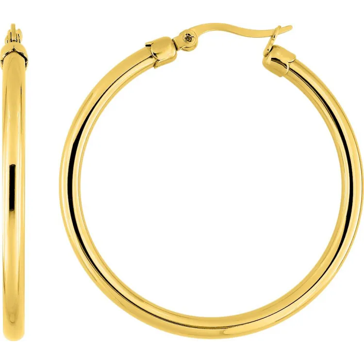 Boucles d'oreilles créoles – Acier doré | Bijouly