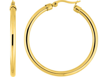 Boucles d'oreilles créoles – Acier doré | Bijouly