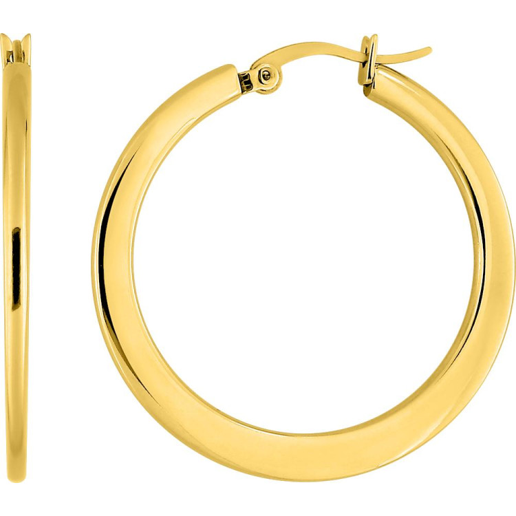 Boucles d'oreilles créoles – Acier doré (lourdes) | Bijouly