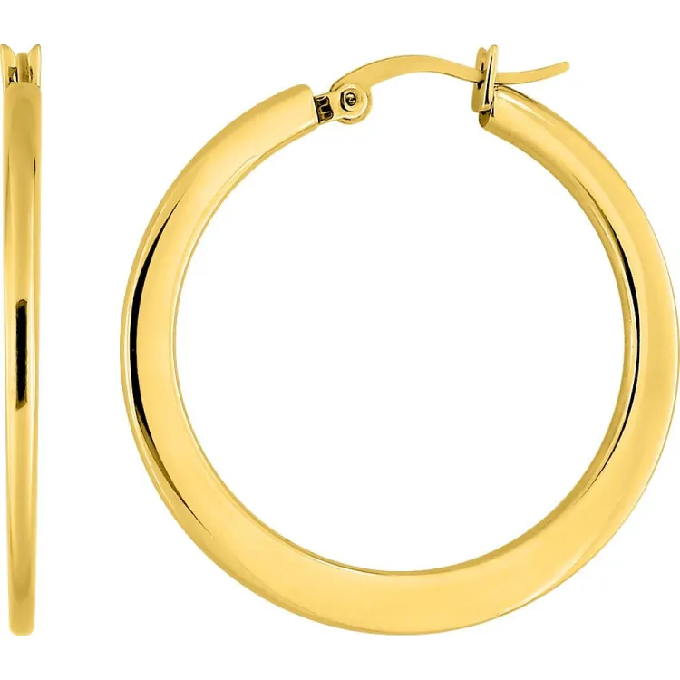 Boucles d'oreilles créoles – Acier doré (lourdes) | Bijouly