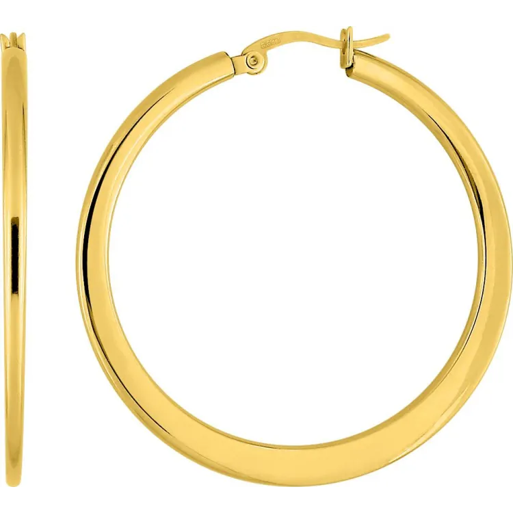 Boucles d'oreilles créoles – Acier doré (grandes) | Bijouly