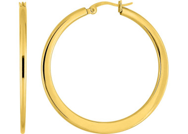 Boucles d'oreilles créoles – Acier doré (grandes) | Bijouly
